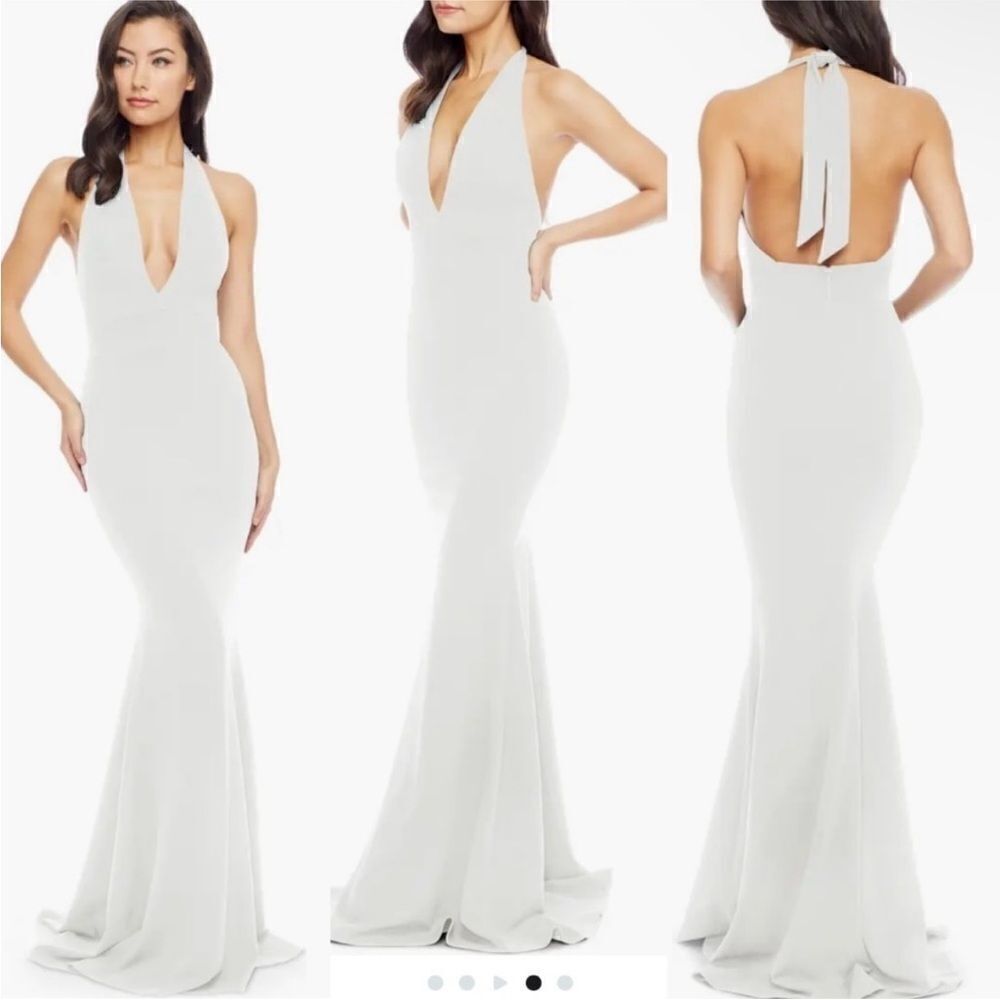 DRESS THE POPULATION NWT  Camden Mermaid Hem White Evening Gown in White Size M